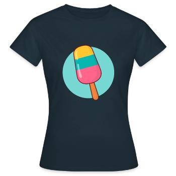 Eis am Stiel - Frauen T-Shirt - Navy - Vorne - AI Model Female 172 dark (172cm)