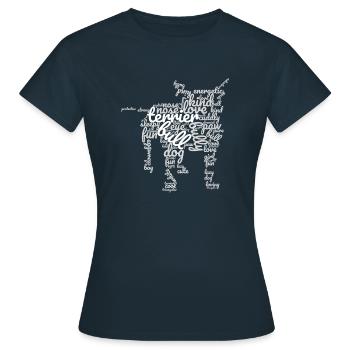 Association anglaise Bull Terrier Silhouette - T-shirt Femme - marine - Devant - AI Model Female 172 dark (172cm)