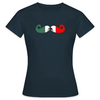 Mexikanischer Entwurf Mexikanischer Flaggen-Schnurrbart-Entwurf für - Frauen T-Shirt - Navy - Vorne - AI Model Female 172 dark (172cm)