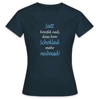 Bayrischer Spruch - Frauen T-Shirt - Navy - Vorne - AI Model Female 172 dark (172cm)
