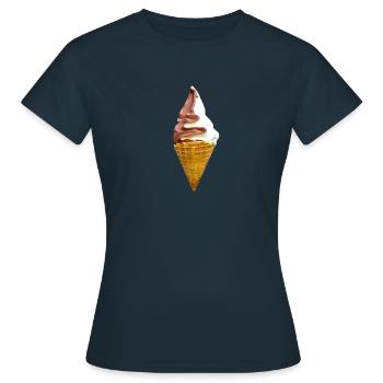 Softeis - Frauen T-Shirt - Navy - Vorne - AI Model Female 172 dark (172cm)