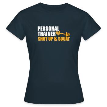 Funny Personal Trainer Design Personal trainer - Women's T-Shirt - navy - Front - AI Model Female 172 dark (172cm)
