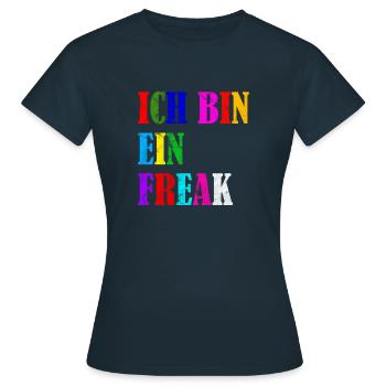 ICH BIN EIN FREAK - Frauen T-Shirt - Navy - Vorne - AI Model Female 172 dark (172cm)