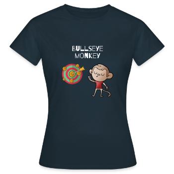 Singe Bullseye - singe effronté sur un jeu de fléchettes - T-shirt Femme - marine - Devant - AI Model Female 172 dark (172cm)