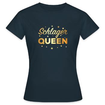Schlager Queen Geschenk Musik Song Lied - Frauen T-Shirt - Navy - Vorne - AI Model Female 172 dark (172cm)
