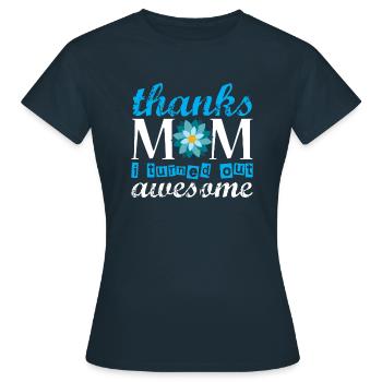 Thank you mom t-shirt - Women's T-Shirt - navy - Front - AI Model Female 172 dark (172cm)
