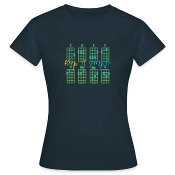 accords ukuléléens simples - T-shirt Femme - marine - Devant - AI Model Female 172 dark (172cm)