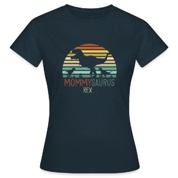 Women Mommysaurus Dinosaur gift Birthday Mom dino - Women's T-Shirt - navy - Front - AI Model Female 172 dark (172cm)