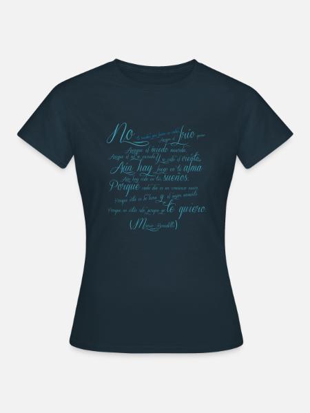Gedicht Mario Benedetti - Frauen T-Shirt - Navy