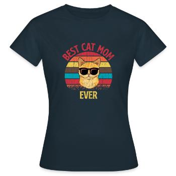 Best Cat Mom Ever Best Cat Mom Mother Kitten - Women's T-Shirt - navy - Front - AI Model Female 172 dark (172cm)