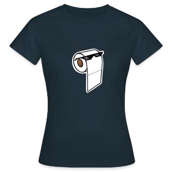 Toilettenpapier-Show - Frauen T-Shirt - Navy - Vorne - AI Model Female 172 dark (172cm)