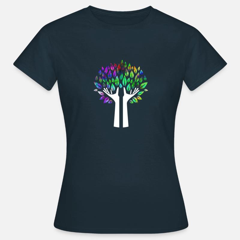Hands tree psychedelic - Women's T-Shirt - navy