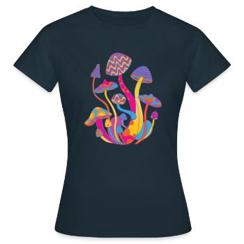 Chemise Champignons Magiques - T-shirt Femme - marine - Devant - AI Model Female 172 dark (172cm)