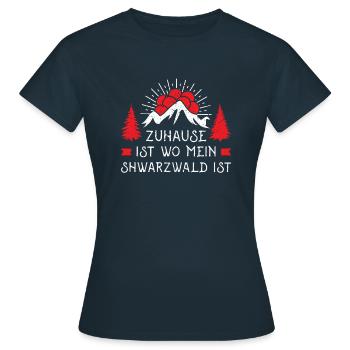 Zuhause Schwarzwald Shirt - Frauen T-Shirt - Navy - Vorne - AI Model Female 172 dark (172cm)