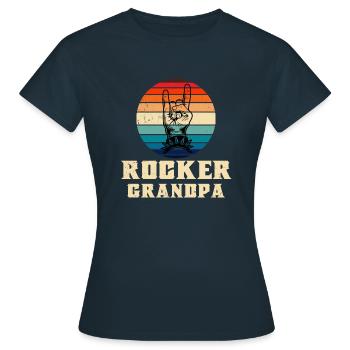 Rocker Grandpa rock music fan festival musicien - T-shirt Femme - marine - Devant - AI Model Female 172 dark (172cm)