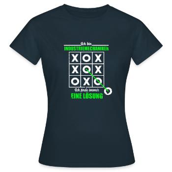 Ich Bin Industriemechaniker Spielfeld Lösung - Frauen T-Shirt - Navy - Vorne - AI Model Female 172 dark (172cm)