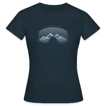 Skibrille Skifahrer Berge Schnee Wintersport - Frauen T-Shirt - Navy - Vorne - AI Model Female 172 dark (172cm)