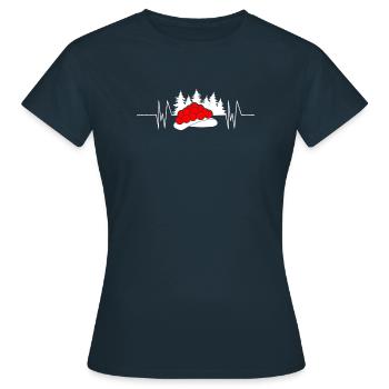 Schwarzwald Herzschlag Bollenhut Urlaub - Frauen T-Shirt - Navy - Vorne - AI Model Female 172 dark (172cm)