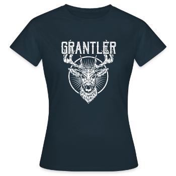 Grantler Bayern Hirsch - Trachten - Frauen T-Shirt - Navy - Vorne - AI Model Female 172 dark (172cm)