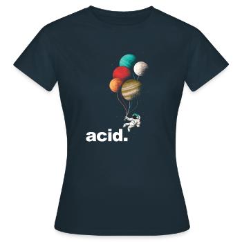 Acid Party Drogen Lsd Acid Techno - Drogen - Frauen T-Shirt - Navy - Vorne - AI Model Female 172 dark (172cm)