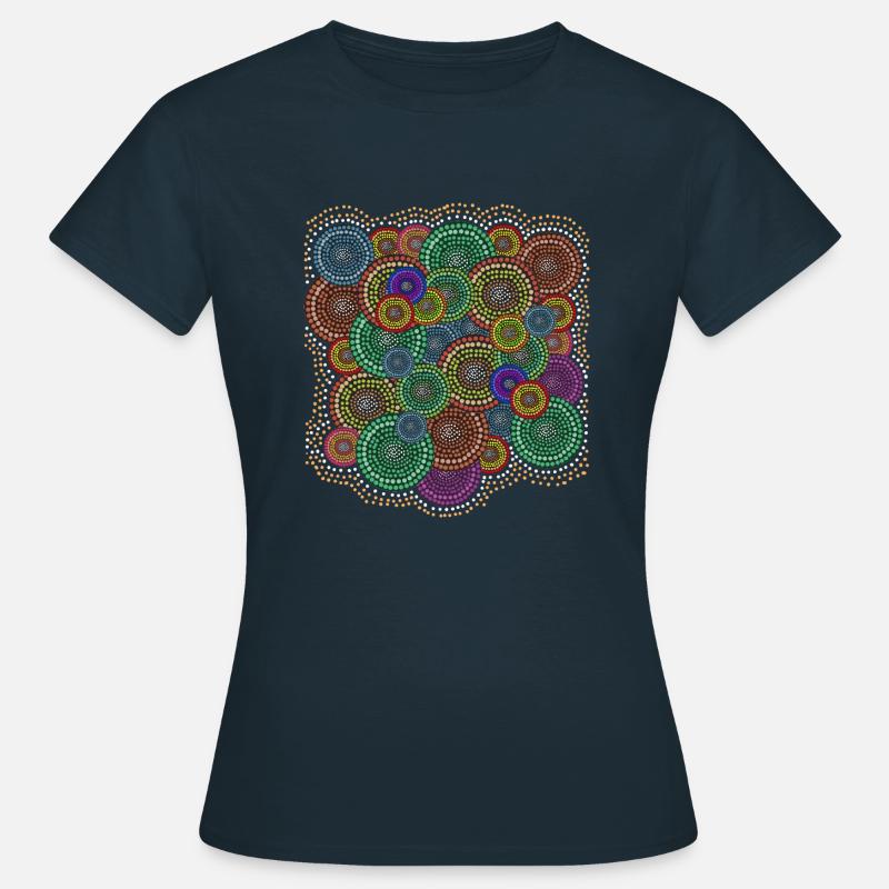 Aboriginal Art Pattern - Women's T-Shirt - navy