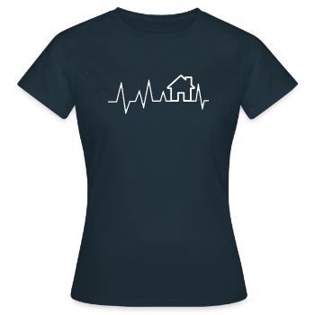 Client Client 2021 2020 Heartbeat EKG House - Women's T-Shirt - navy - Front - AI Model Female 172 dark (172cm)