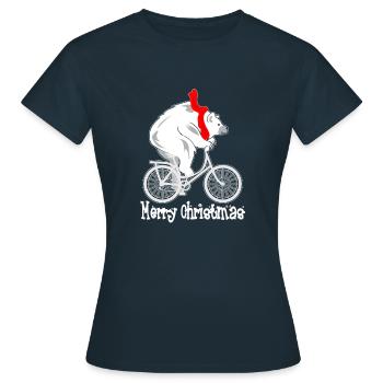 Polar Bear Merry Christmas - Women's T-Shirt - navy - Front - AI Model Female 172 dark (172cm)