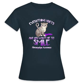 Alles tut weh und du willst, dass ich lache - Frauen T-Shirt - Navy - Vorne - AI Model Female 172 dark (172cm)