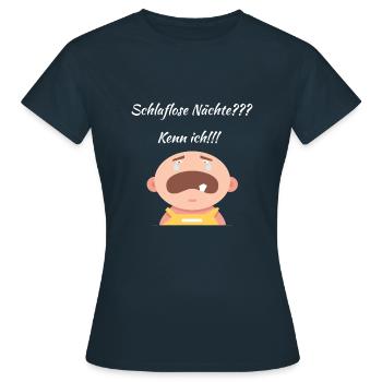 Schlaflose Nächte Schlafmangel wenig Schlaf Baby - Frauen T-Shirt - Navy - Vorne - AI Model Female 172 dark (172cm)