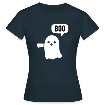 boo ghost pouces vers le bas - T-shirt Femme - marine - Devant - AI Model Female 172 dark (172cm)