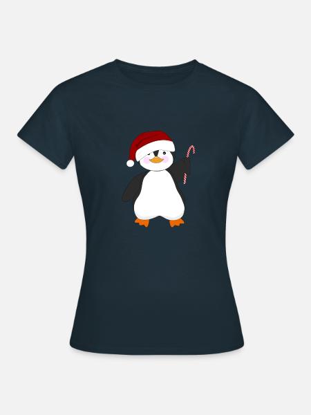 Weihnachtspinguin - Frauen T-Shirt - Navy