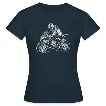 Motorcycle Lifestyle / Motorrad / Motorräder biker - Frauen T-Shirt - Navy - Vorne - AI Model Female 172 dark (172cm)