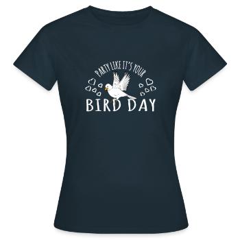 Fête d'anniversaire d'oiseaux comme si c'était votre jour d'oiseau - T-shirt Femme - marine - Devant - AI Model Female 172 dark (172cm)