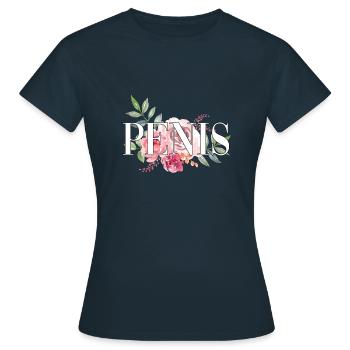 penis blumen - Frauen T-Shirt - Navy - Vorne - AI Model Female 172 dark (172cm)