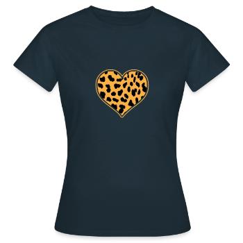Leopard Endes - Frauen T-Shirt - Navy - Vorne - AI Model Female 172 dark (172cm)