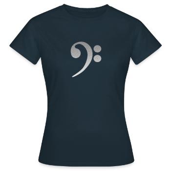 F Key Bass Note Design - Bassisten - Frauen T-Shirt - Navy - Vorne - AI Model Female 172 dark (172cm)