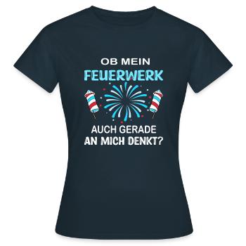 PYROTECHNIK PYROTECHNIKER - Frauen T-Shirt - Navy - Vorne - AI Model Female 172 dark (172cm)