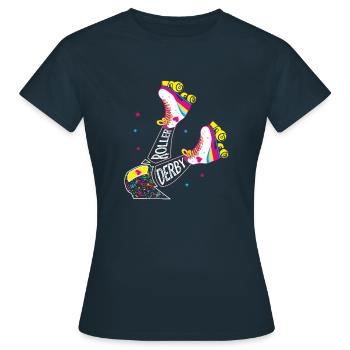 Roller Derby Gift for Girls - Women's T-Shirt - navy - Front - AI Model Female 172 dark (172cm)