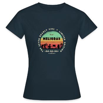 Meliodas - The 7 deadly sins Retro - Frauen T-Shirt - Navy - Vorne - AI Model Female 172 dark (172cm)