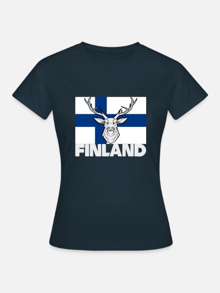 Helsinki Finlande Souvenir Rentier Cadeau - T-shirt Femme - marine