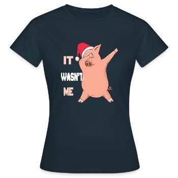 Cochon - It wasn’t me - T-shirt Femme - marine - Devant - AI Model Female 172 dark (172cm)