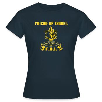 Jeg står med Israel Støtte | Ven Israel - Dame-T-shirt - marineblå - Foran - AI Model Female 172 dark (172cm)