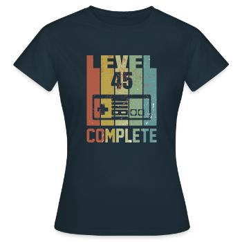 Niveau 45 complet Cadeau de chemise d’anniversaire - T-shirt Femme - marine - Devant - AI Model Female 172 dark (172cm)