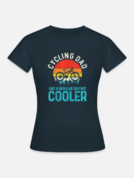 Cycling Dad Mountain Bike Cyclist Fathers Day - Women's T-Shirt - navy