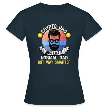 Bitcoin Crypto Papa comme un papa normal - T-shirt Femme - marine - Devant - AI Model Female 172 dark (172cm)