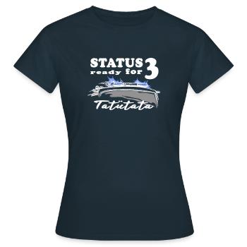 Feuerwehr Status 3 mit Blaulicht Tatütata - Frauen T-Shirt - Navy - Vorne - AI Model Female 172 dark (172cm)
