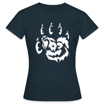 Bär Bärentatze Tatze Eisbär - Frauen T-Shirt - Navy - Vorne - AI Model Female 172 dark (172cm)