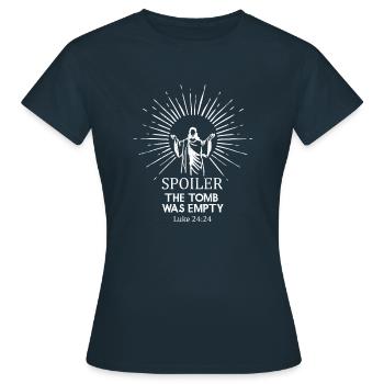 Ostern Auferstehung Jesus lustiger Spruch Geschenk - Frauen T-Shirt - Navy - Vorne - AI Model Female 172 dark (172cm)