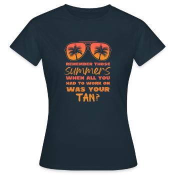 Erinnern Sie sich an diese Sommer - Frauen T-Shirt - Navy - Vorne - AI Model Female 172 dark (172cm)