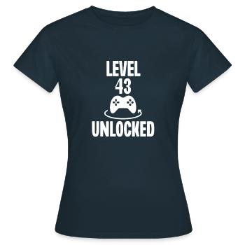 Level 43 Freigeschaltet - Frauen T-Shirt - Navy - Vorne - AI Model Female 172 dark (172cm)